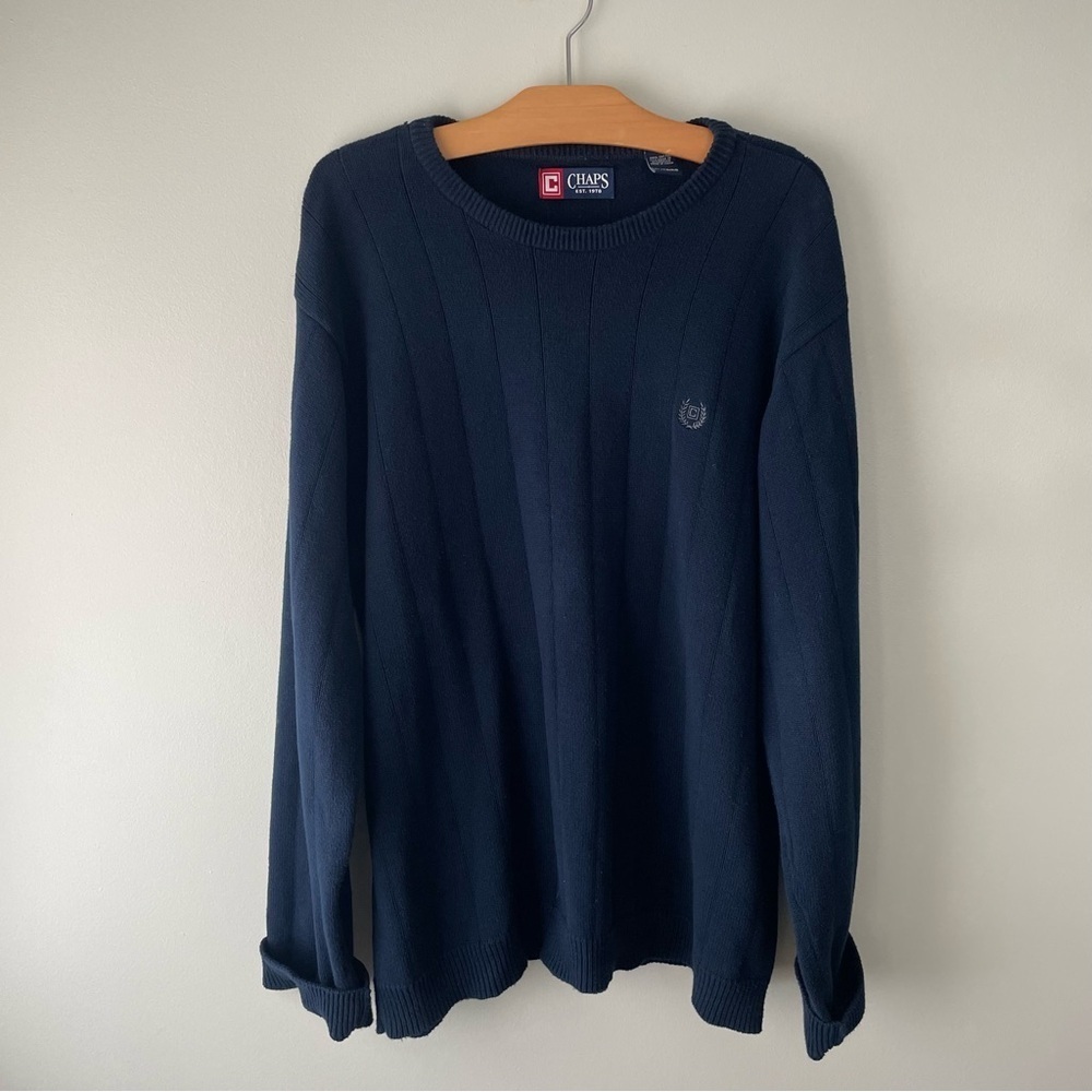 Chaps Crewneck Knit Pullover Sweater Jumper Old Money Acadamia Preppy Mens XL